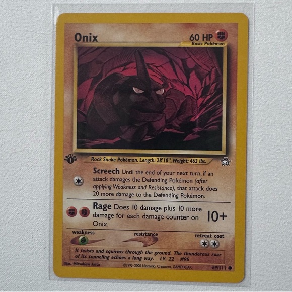 First Edition Onix Pokmon Card First Edition Onix Pokmon Card